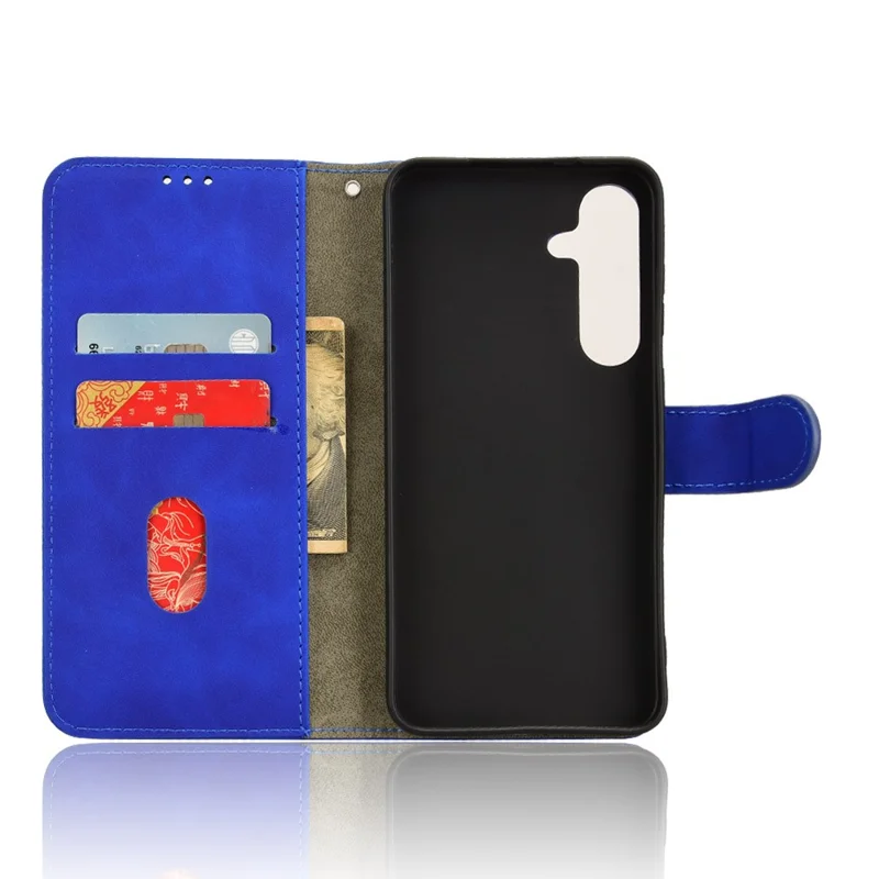 For Samsung Galaxy S26 Leather Case Skin Feel Anti Drop Wallet Stand Flip Phone Cover - Blue