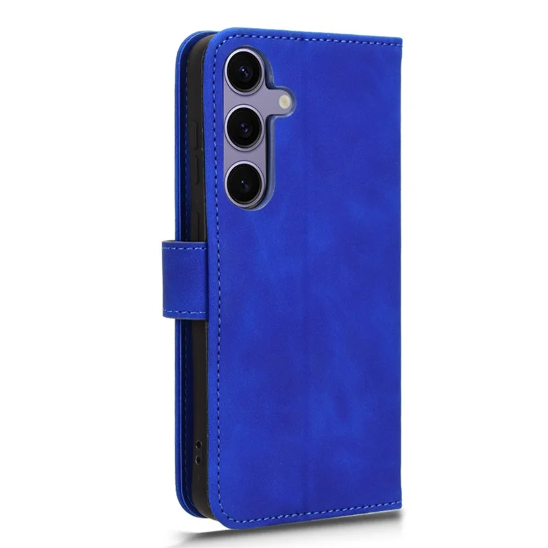 For Samsung Galaxy S26 Leather Case Skin Feel Anti Drop Wallet Stand Flip Phone Cover - Blue