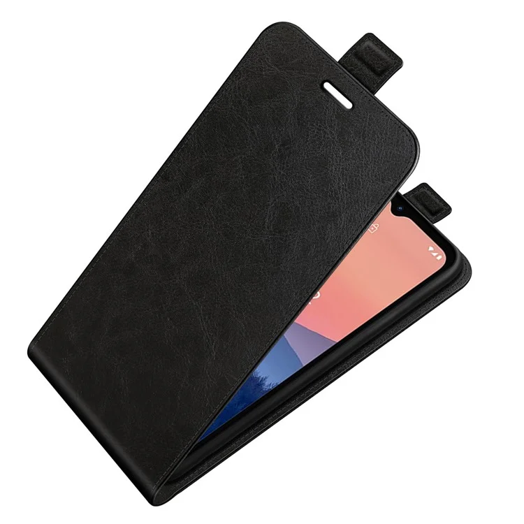 Pour Nokia C21 Crazy Horse Texture Carte Solder Couverture de Protection en Cuir Vertical Flip Téléphone Anti-drop Case - le Noir