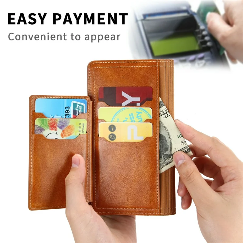 For Samsung Galaxy S26 Case Zipper Flip Leather Phone Cover with Card Holder - Orange