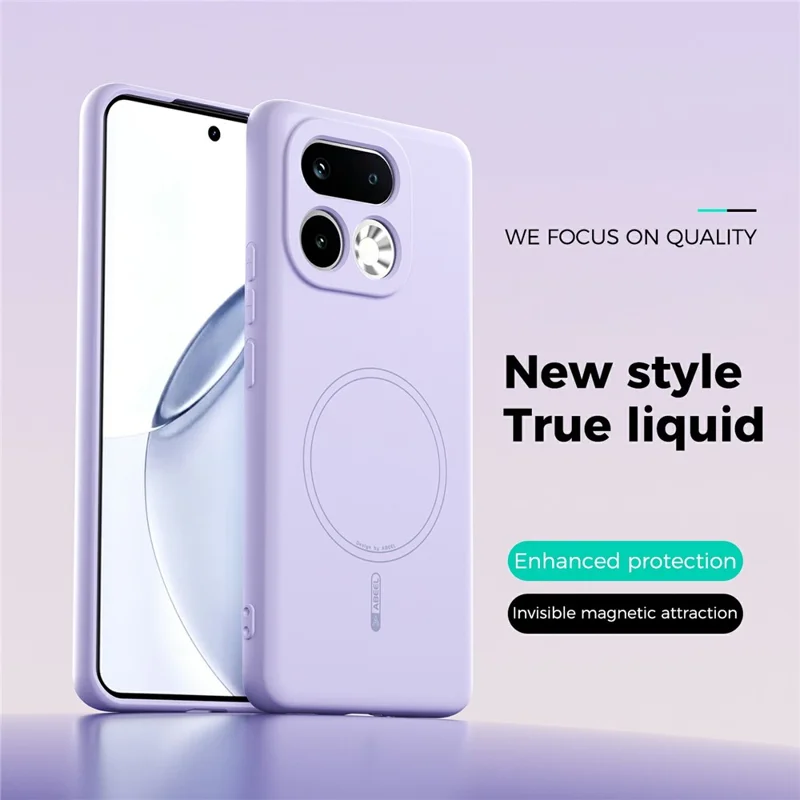 ABEEL Custodia Magnetica in Silicone Liquido Tattile per Realme 16 Pro+ 5G, Cover Posteriore - Viola