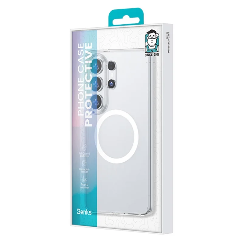 BENKS For Samsung Galaxy S26 Ultra Magnetic Case TPU PC Clear Phone Cover - Transparent