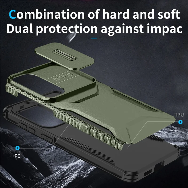 Cover per Samsung Galaxy S26+ Camshield TPU + PC con Laterale Antiscivolo - Verde