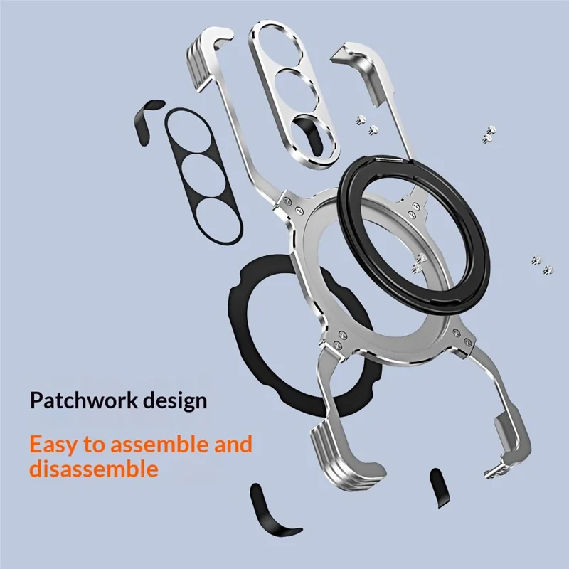 Чехол для Samsung Galaxy S26 Ultra с подставкой, металлический бампер, магнитный чехол - Черный / Красный