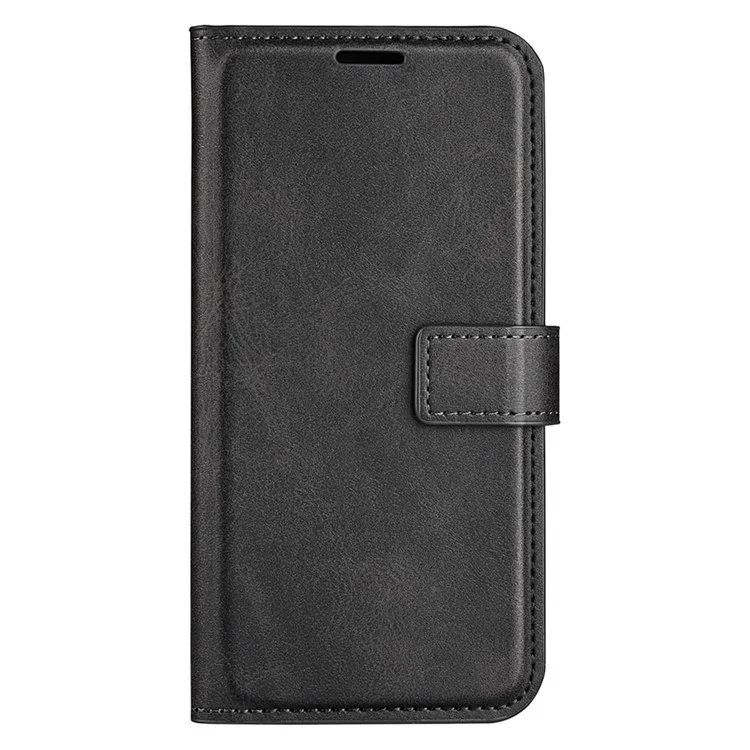 For Nokia C21 Anti-fingerprint Calf Texture Stand Wallet PU Leather Case Square Magnetic Closure Flip Phone Cover - Black
