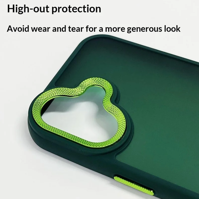 Bulk Purchasing for iPhone 16 Plus Phone Case with Diamond Pattern Lens Frame PC TPU Protective Cover - Blackish Green