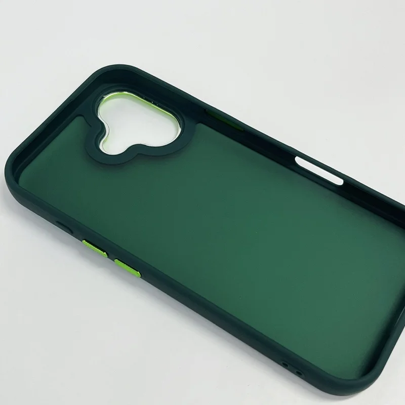 Bulk Purchasing for iPhone 16 Plus Phone Case with Diamond Pattern Lens Frame PC TPU Protective Cover - Blackish Green