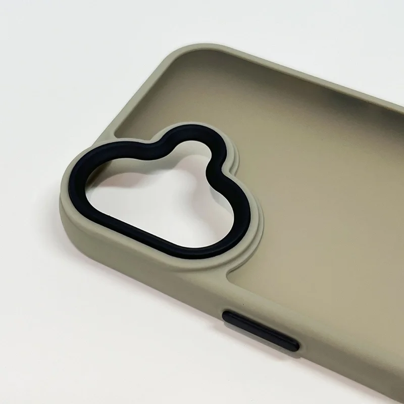 Kauf in Großmengen für iPhone 16 Plus Hülle mit schwarzer Objektivfassung PC TPU Handyrückseite – Schwarz