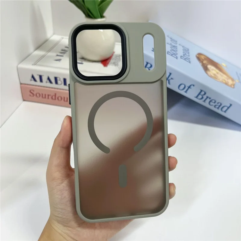 Compra al por mayor para carcasa de iPhone 17 Pro Max, funda protectora de PC y TPU con hoja de hierro no magnética - Gris