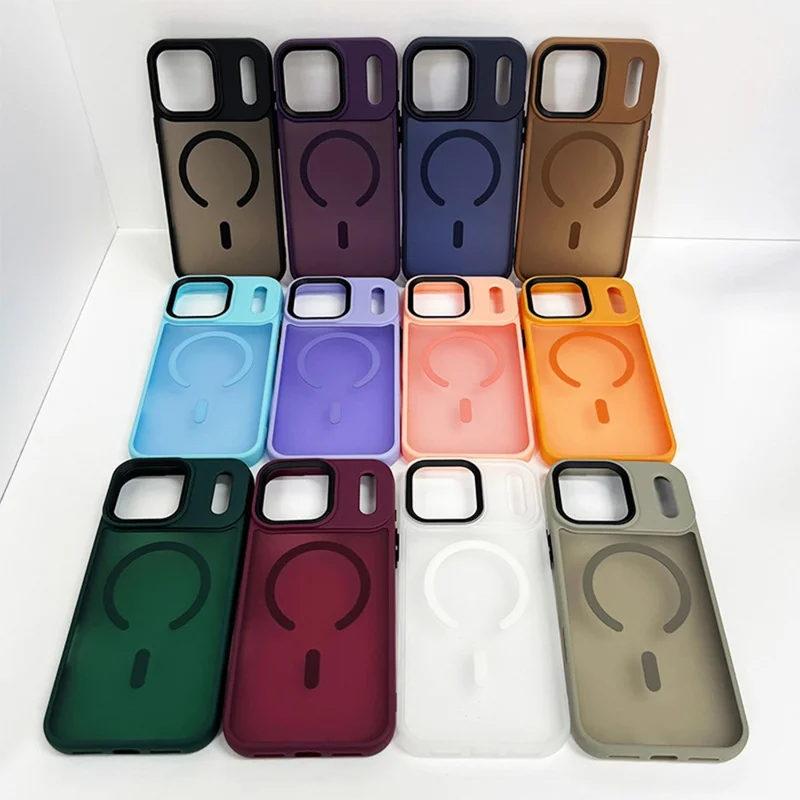 Compra al por mayor para carcasa de iPhone 17 Pro Max, funda protectora de PC y TPU con hoja de hierro no magnética - Gris