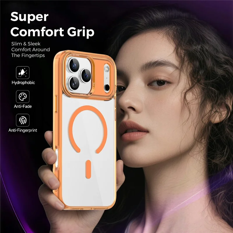 Kauf in Großmengen für iPhone 17 Pro Max magnetische Hülle PC TPU Handy-Schutzhülle kompatibel mit MagSafe - Orange