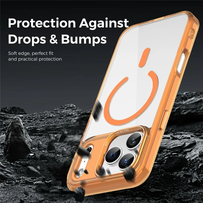 Kauf in Großmengen für iPhone 17 Pro Max magnetische Hülle PC TPU Handy-Schutzhülle kompatibel mit MagSafe - Orange