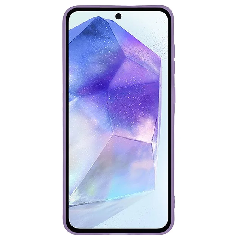 For Samsung Galaxy A37 5G Case Electroplated Camera Frame TPU Phone Cover - Transparent Purple