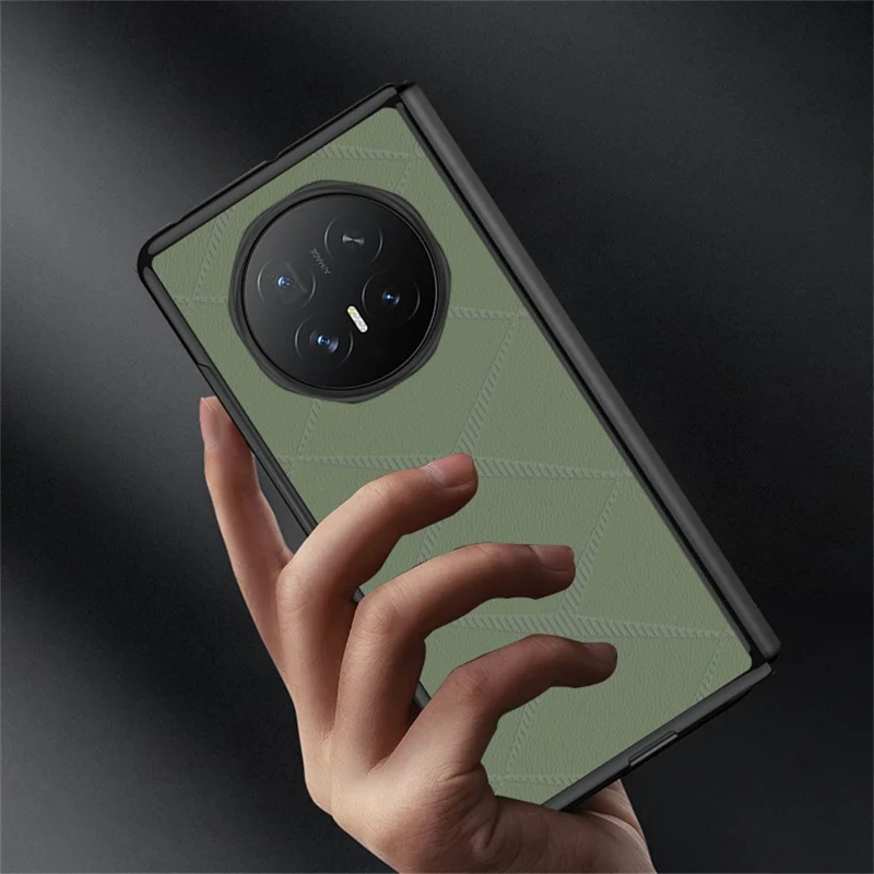 Für Honor Magic V6 5G Hülle X-Muster TPU PU-Leder PC Anti-Drop-Handyhülle - Grün