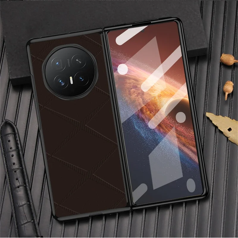 Für Honor Magic V6 5G Hülle X-Muster TPU PU-Leder PC Anti-Drop-Handyhülle - Grün