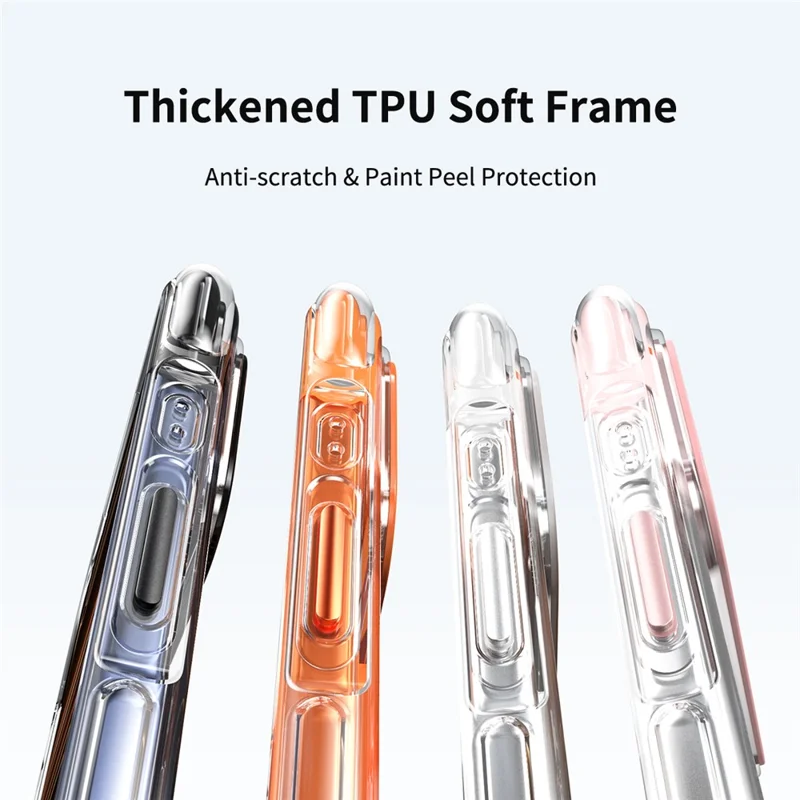 For iPhone 17 Pro Magnetic Phone Case Matte TPU Acrylic Back Cover with Tempered Glass - Orange