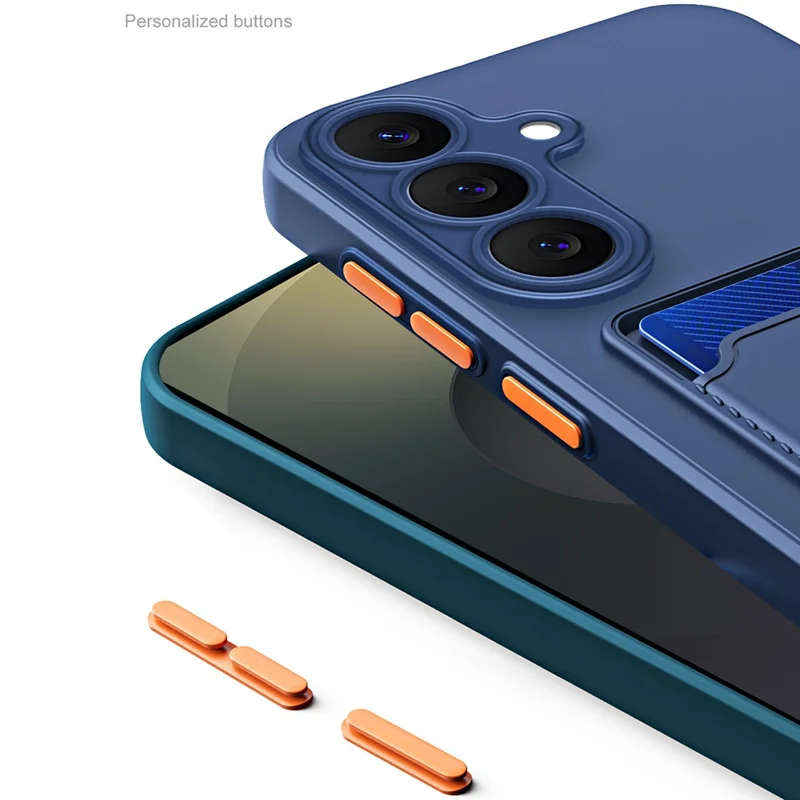 For Samsung Galaxy A57 5G Case Flexible TPU Phone Cover with Back Card Slot - Dark Blue