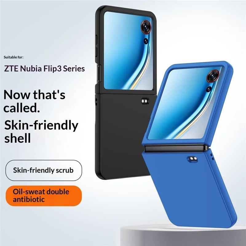 Cover per ZTE nubia Flip3 5G, Custodia Ultrasottile in Materiale PC Rigido con Finitura Gommata al Tocco - Blu