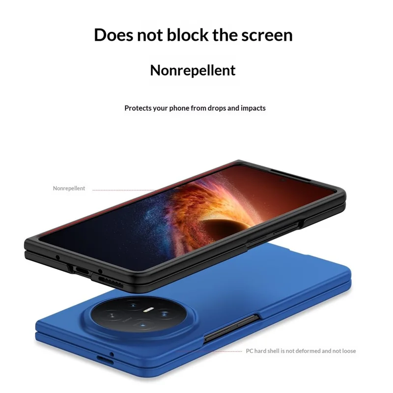 For Honor Magic V6 5G Case Ultradunne Skin Touch Rubberachtige Harde PC-telefoonhoes - Blauw