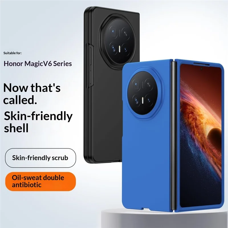 For Honor Magic V6 5G Case Ultradunne Skin Touch Rubberachtige Harde PC-telefoonhoes - Blauw