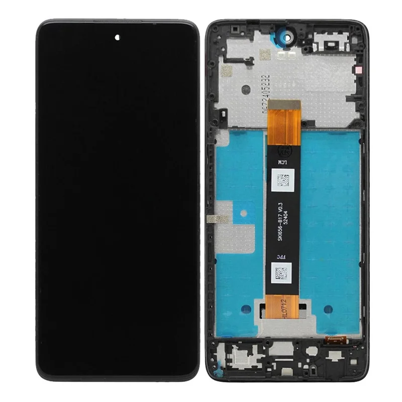 För TCL 50 XE NxtPaper 5G T614J T614WS Grade B LCD-skärm och digitizermontering + ramdel, blank skärm (utan logotyp)