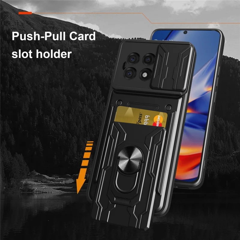 Bulk Purchasing For OnePlus 13R 5G Case PC + TPU Kickstand Phone Back Cover with Camera Slider - Black