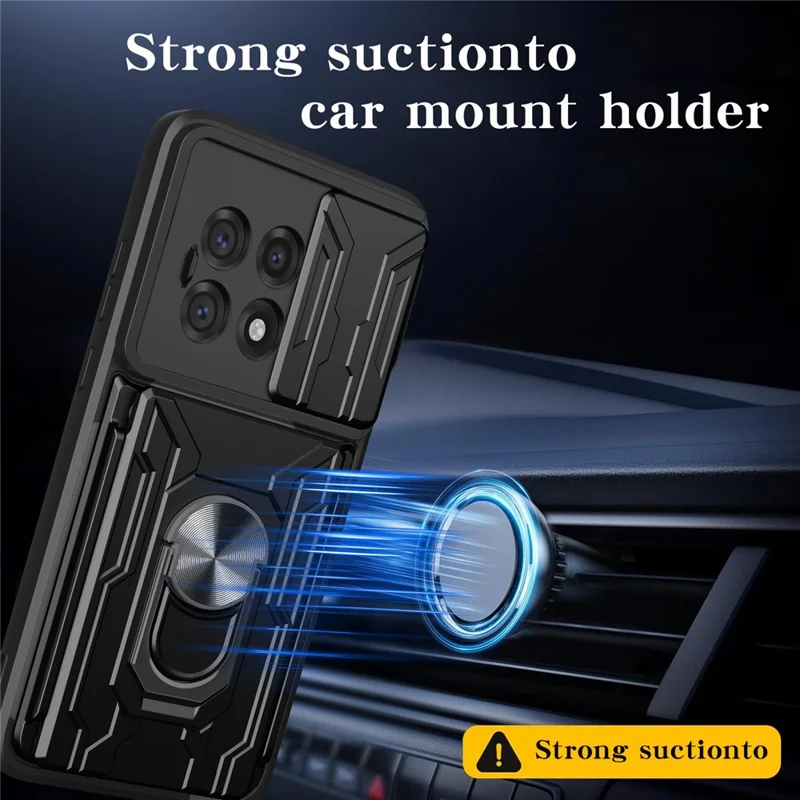 Bulk Purchasing For OnePlus 13R 5G Case PC + TPU Kickstand Phone Back Cover with Camera Slider - Black