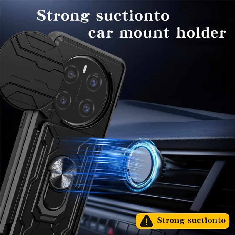 Bulk Purchasing For Honor Magic7 Pro 5G Case PC + TPU Kickstand Phone Back Cover with Camera Slider - Black