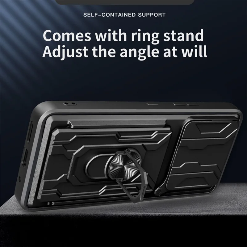 Оптовая продажа чехла для Oppo Find X9 5G, задняя панель из поликарбоната и термополиуретана с подставкой, с защитой камеры — черный