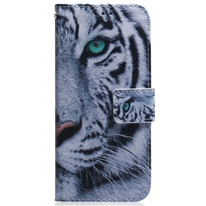 For Nokia G60 5G Pattern Printing PU Leather Stand Case Anti-scratch Wallet Phone Cover - Tiger Head