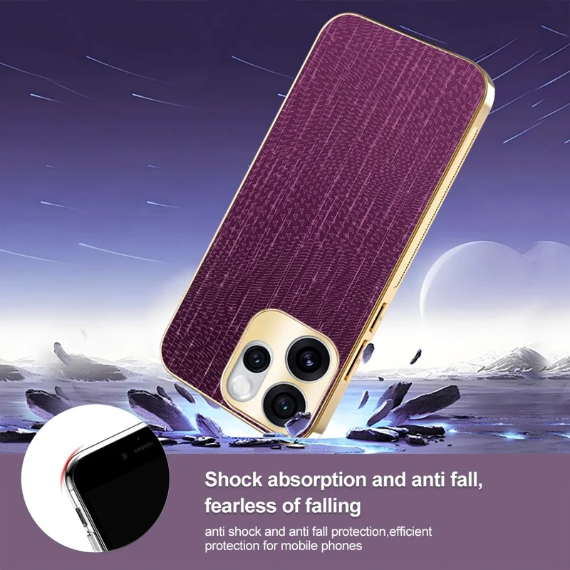 For Oppo Reno15 Pro 5G (Global) / Reno15 5G (China) Case Electroplating Shooting Star Pattern PU + TPU + PC Phone Back Cover - Purple