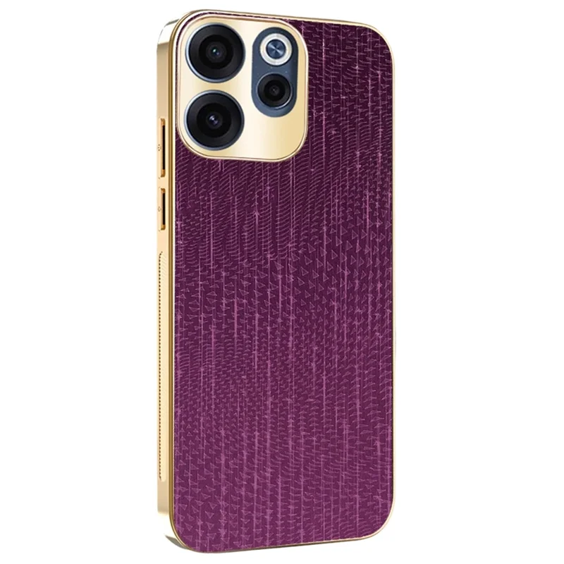 For Oppo Reno15 F 5G Case Electroplating Shooting Star Pattern PU + TPU + PC Phone Back Cover - Purple