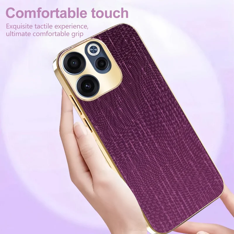 For Oppo Reno15 F 5G Case Electroplating Shooting Star Pattern PU + TPU + PC Phone Back Cover - Purple