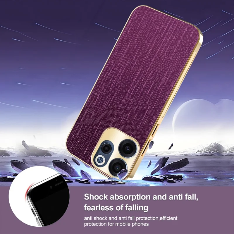 For Oppo Reno15 F 5G Case Electroplating Shooting Star Pattern PU + TPU + PC Phone Back Cover - Purple