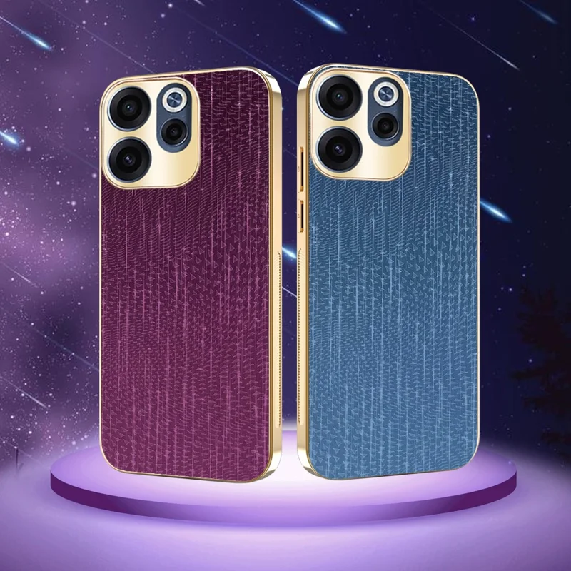 For Oppo Reno15 F 5G Case Electroplating Shooting Star Pattern PU + TPU + PC Phone Back Cover - Purple