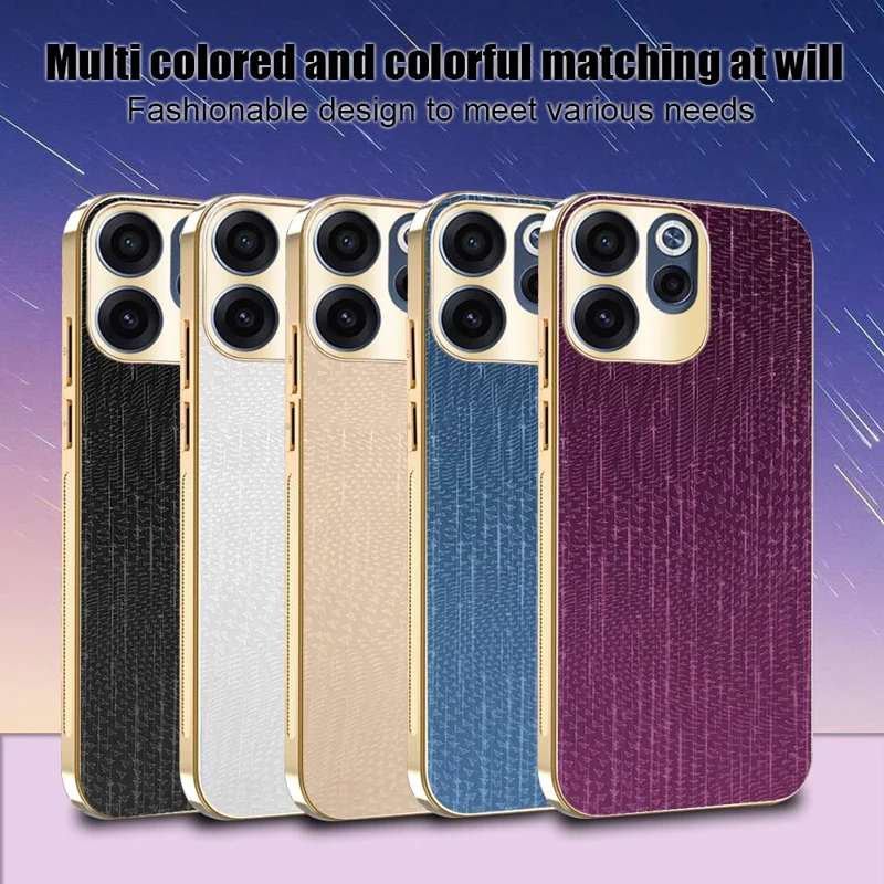 For Oppo Reno15 F 5G Case Electroplating Shooting Star Pattern PU + TPU + PC Phone Back Cover - Purple
