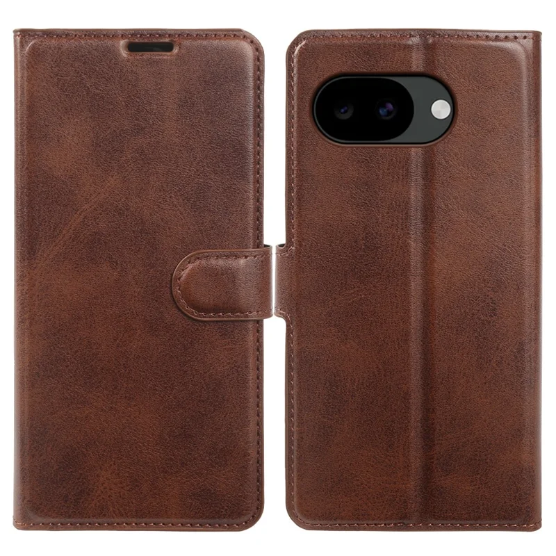 For Google Pixel 10a Case Stand Wallet Calf Texture PU Leather Flip Phone Cover - Brown