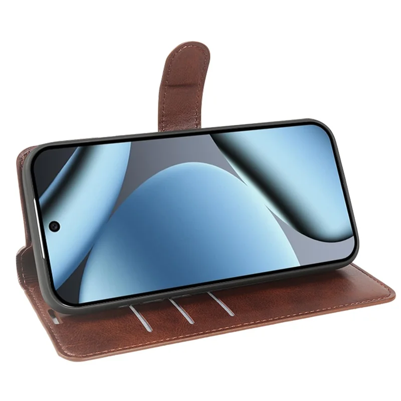 For Google Pixel 10 Pro  /  10  /  9 Pro  /  9 Case Stand Wallet Calf Texture PU Leather Flip Phone Cover - Brown