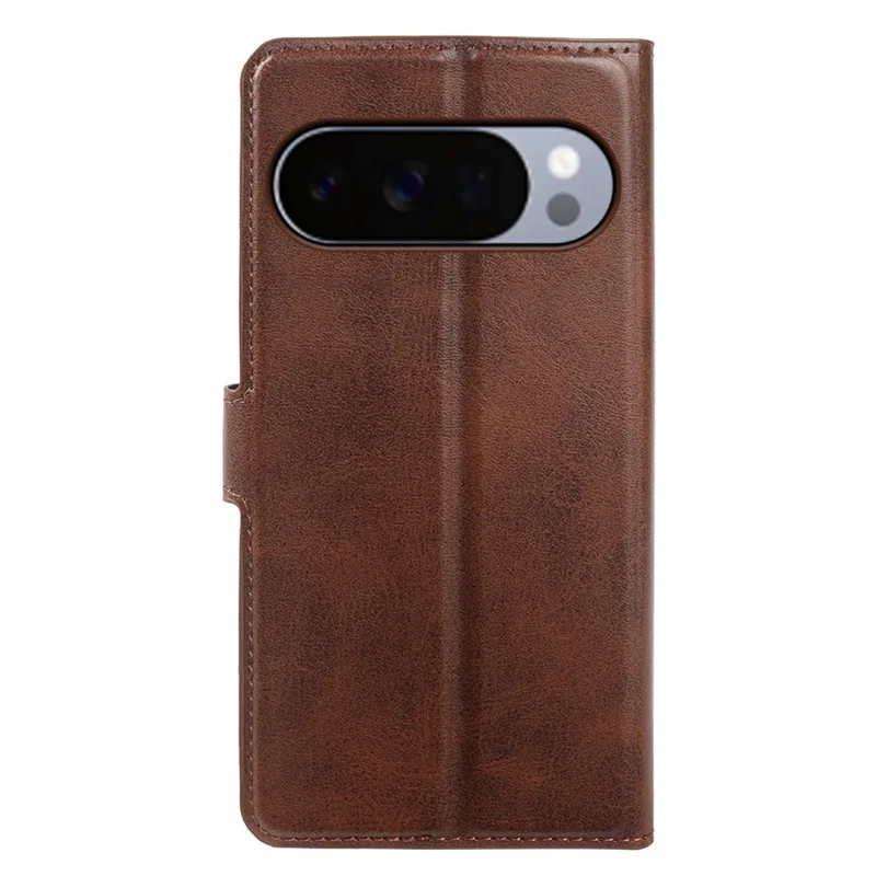 For Google Pixel 10 Pro XL Case Stand Wallet Calf Texture PU Leather Flip Phone Cover - Brown