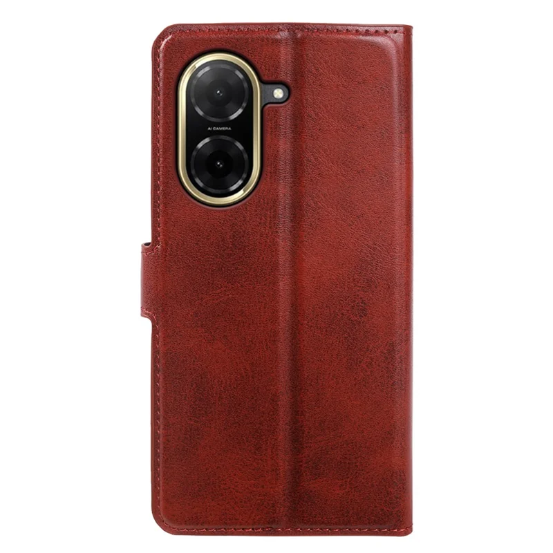 For Xiaomi Redmi A5 NFC (EU) (173.45mm) Case Stand Wallet Calf Texture PU Leather Flip Phone Cover - Red