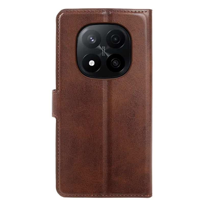 Flip Case med stående funktion til Xiaomi Redmi Note 14 Pro 5G / Poco X7 5G, pung i kujskindlignende PU-læder - Brun