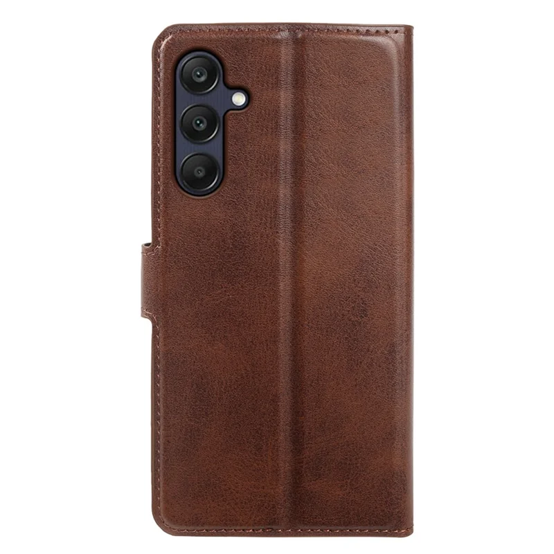 For Samsung Galaxy A25 5G (Global) (161mm) Case Stand Wallet Calf Texture PU Leather Flip Phone Cover - Brown