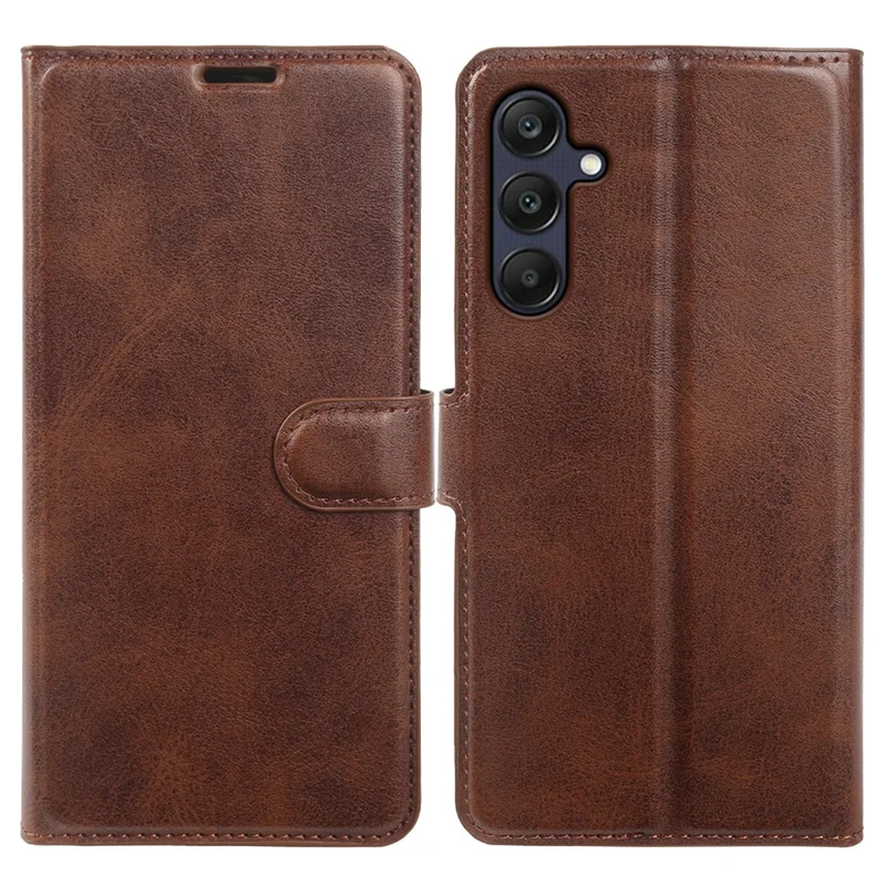 Cover per Samsung Galaxy A26 5G con Supporto, Portafoglio, Pelle PU con Texture di Vitello, Chiusura a Libro - Marrone