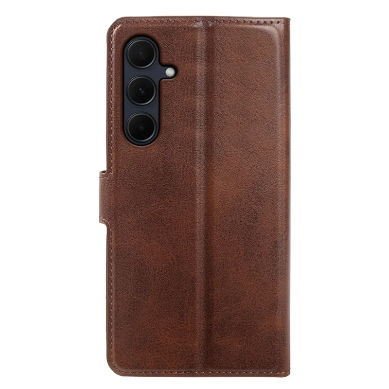 For Samsung Galaxy A35 5G Case Stand Wallet Calf Texture PU Leather Flip Phone Cover - Brown