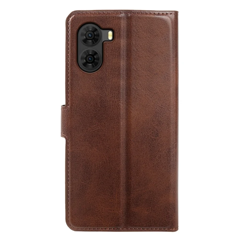 For ZTE nubia S2 Case Stand Wallet Calf Texture PU Leather Flip Phone Cover - Brown