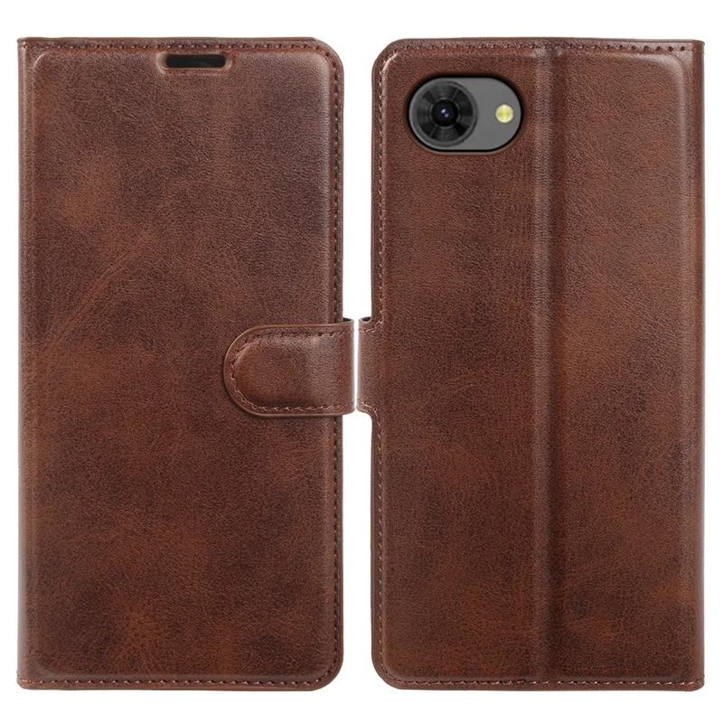 For ZTE nubia S2e Case Stand Wallet Calf Texture PU Leather Flip Phone Cover - Brown