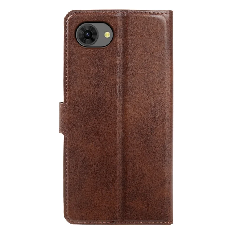 For ZTE nubia S2e Case Stand Wallet Calf Texture PU Leather Flip Phone Cover - Brown