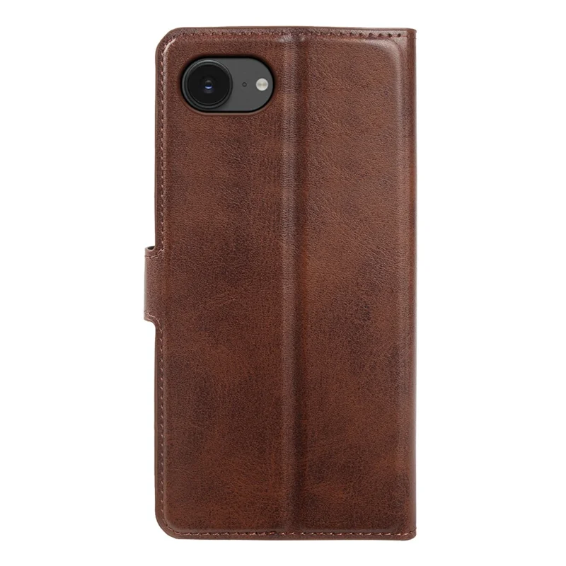 Für iPhone 17e / 16e Tasche Ständer Brieftasche Kalbsleder-Optik PU-Leder Klapptasche - Braun