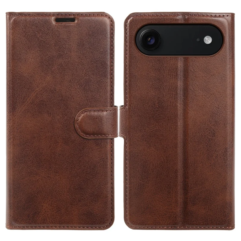 Cover con supporto portafoglio in ecopelle con texture a vitello per iPhone Air, custodia pieghevole - Marrone