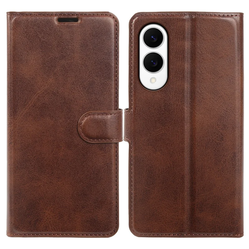 Flip Case til Samsung Galaxy S25 Edge med stående funktion, wallet, kalvlæderstruktur i PU-læder - Brun